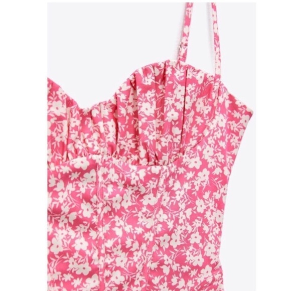 Zara Pink Floral Bodysuit NWT S - Picture 1 of 4